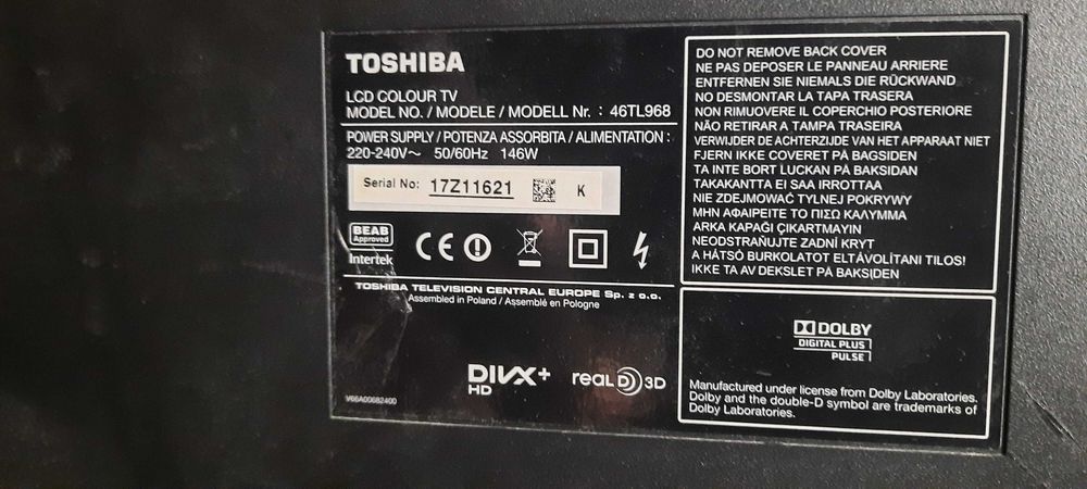 tv toshiba 46 cali full hd