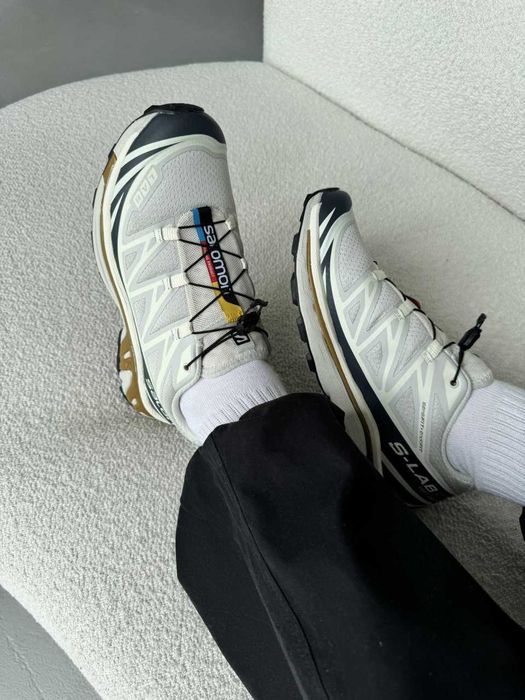 Кросівки Salomon XT-6 S/LAB Premium Beige/Blue/Gold