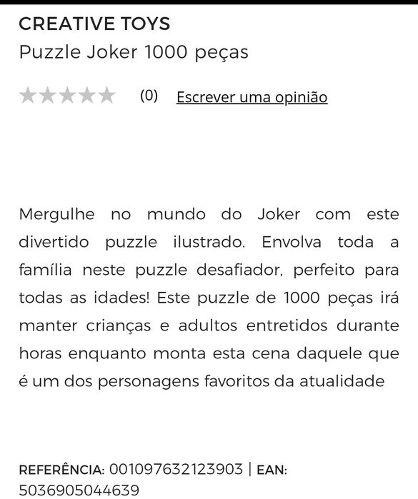 Puzzle 1000 peças the Joker