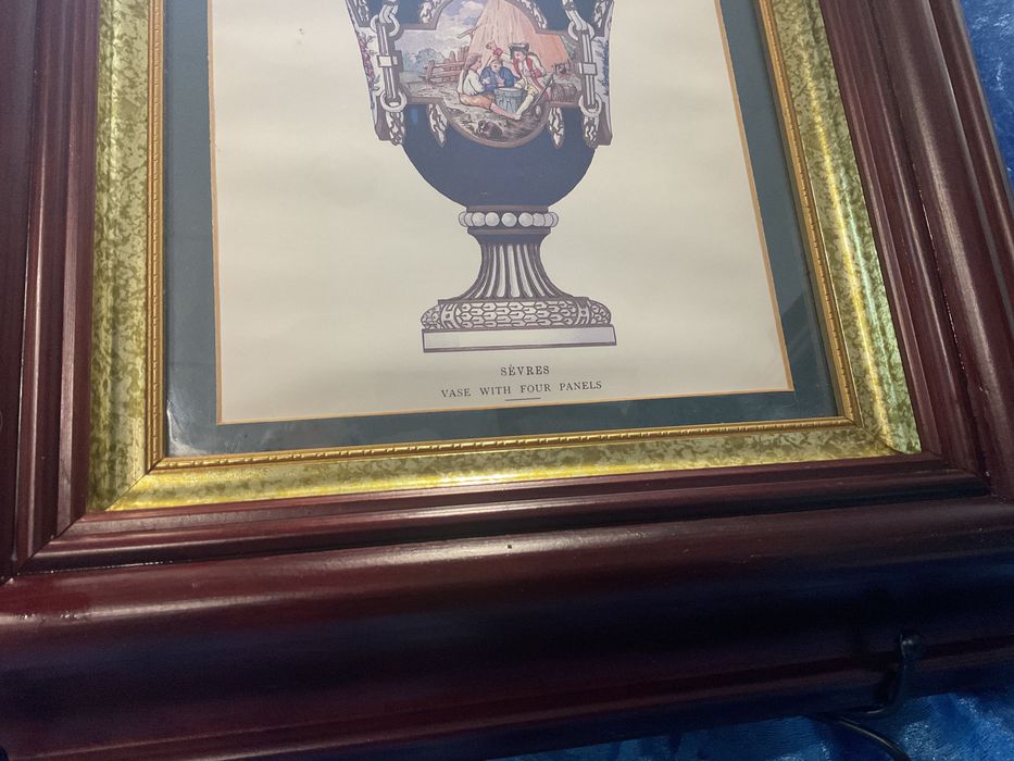 Quadro print on card board tema SEVRES vaso 36x41 cm