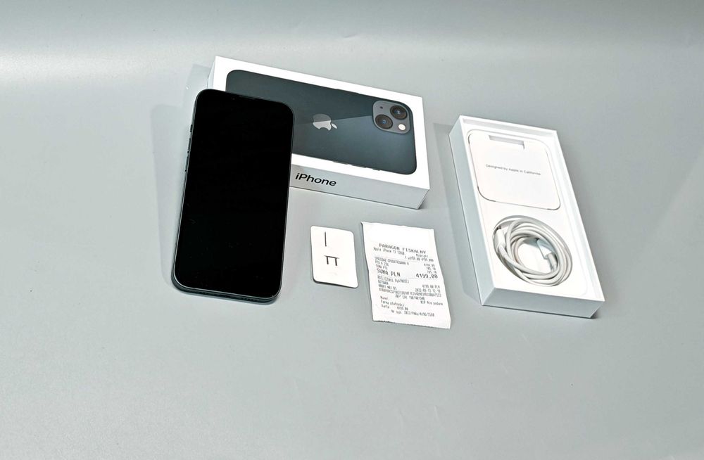 Smartfon APPLE iPhone 13 Midnight 128 GB Super Stan Pudło Rachunek 4K