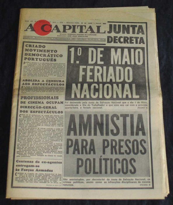 Jornal A Capital Ano VII 1974 29 de Abril