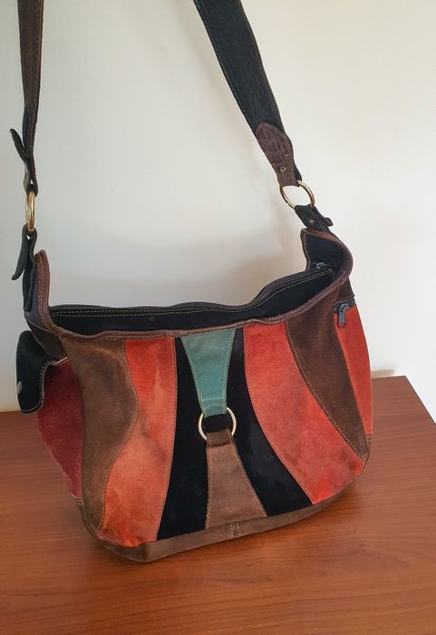 Skórzana torebka na ramię kolorowa