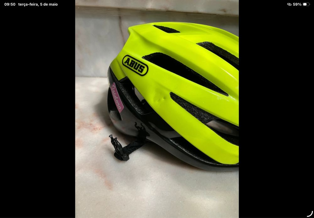 Capacete amarelo flurescente abus tamanho S