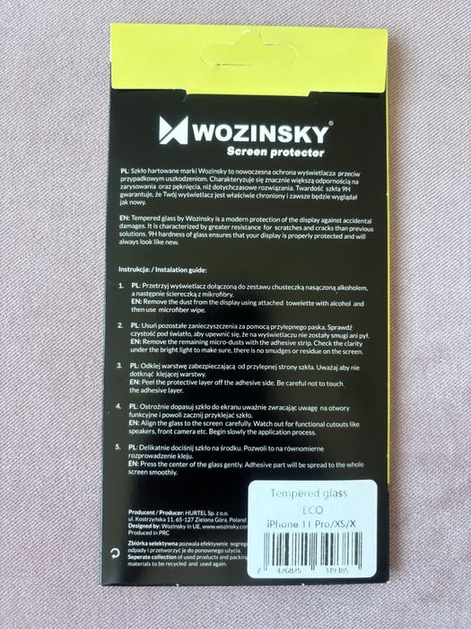 Nowe szkło hartowane do iphone 11 pro, iphone xs, iphone x