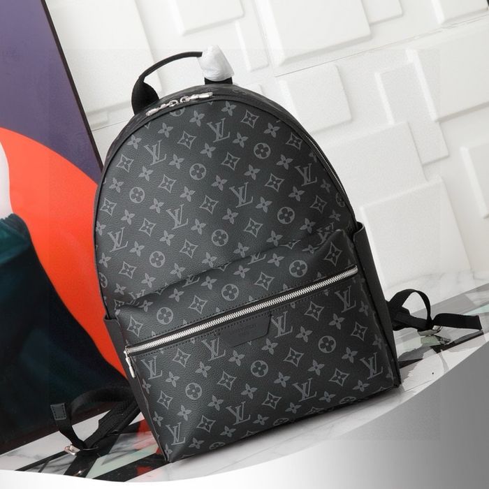 Рюкзак чоловічий сірий жіночій монограм Louis Vuitton  Discovery натуральна шкіра шкіряний луи витон мужской сумка LV черная кожаная