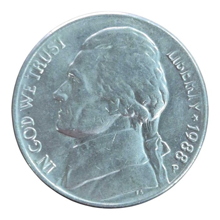 USA. Moeda 5 cents 1988