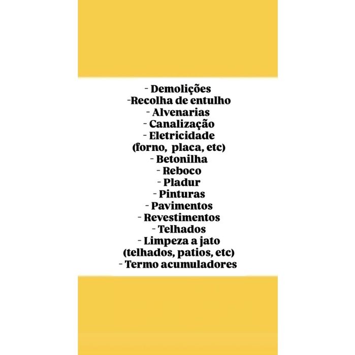 Remodelações, reparações e manutenções