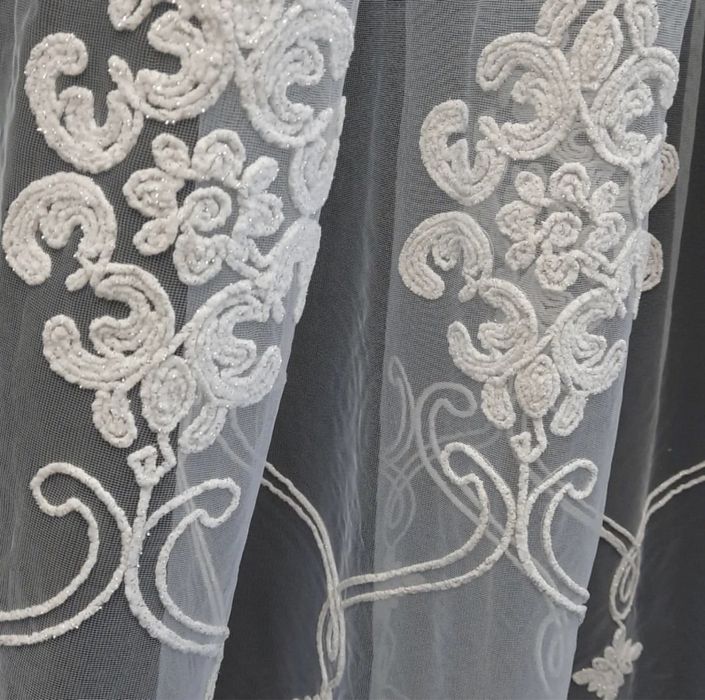 Распродажа! Тюль, Французская сетка с вышивкой корд
