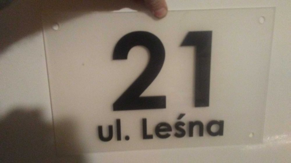 numer domu 21 tabliczka adresowa 3D ulica leśna