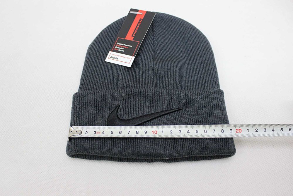 Теплий комплект шапка бафф найк (Nike) з чорною вишивкою ZE00105-2