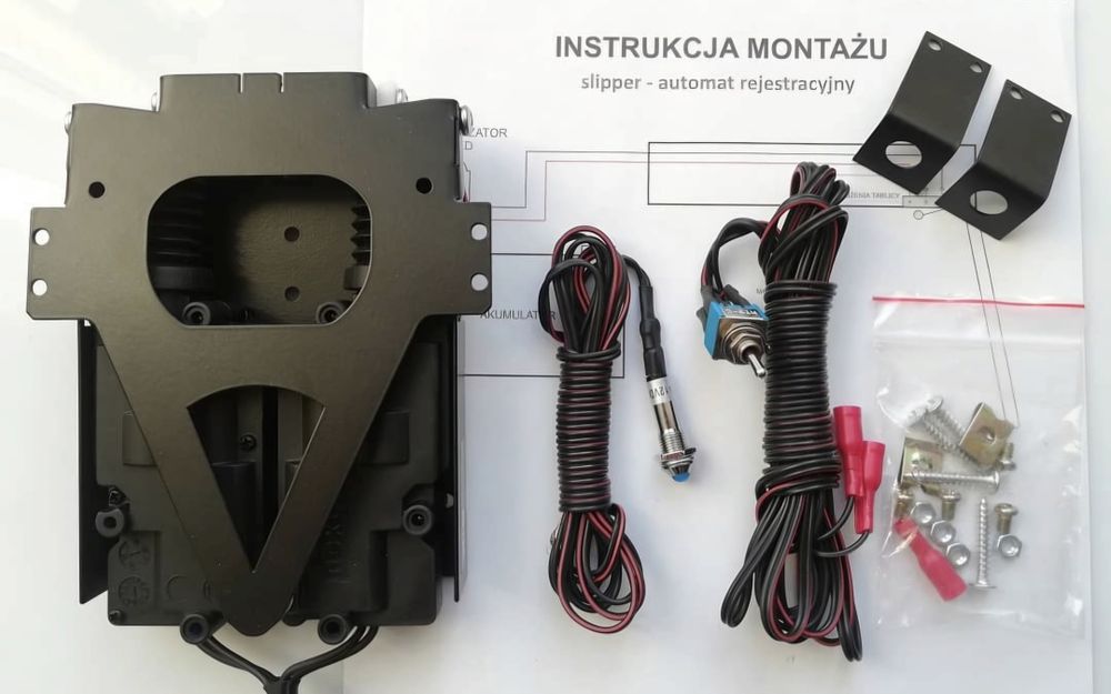 Uchwyt na tablice rejestracyjną elektrycznie składany