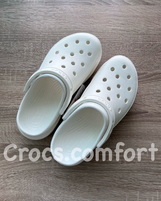 Крокси Бае Білі Жіночі на платформі, Crocs Bae Classic Clog