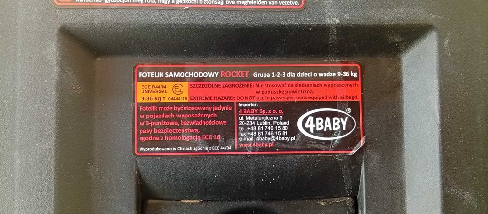 Fotelik samochodowy 4BABY ROCKET 9-36 KG