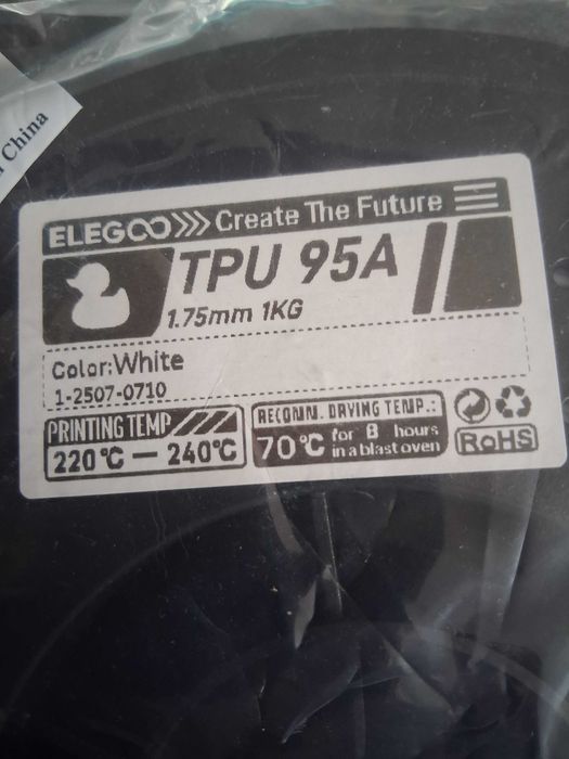 Filament Elegoo PLA 1kg biały – drukarka 3D 1.75mm