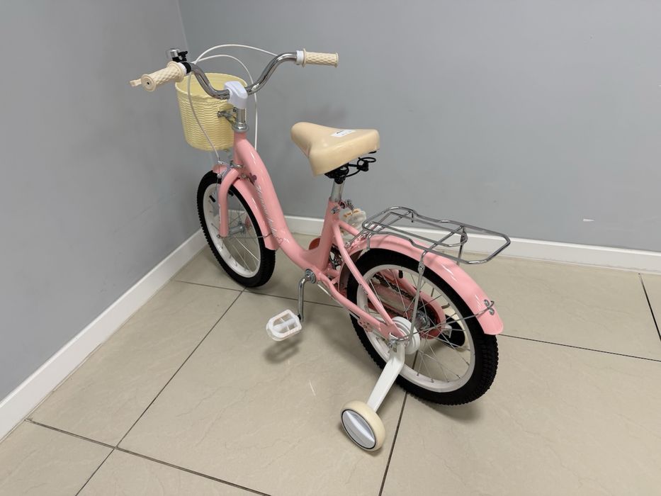 SOLIDNY różowy rowerek 16 cali dla dziewczynki fotelik model 0105