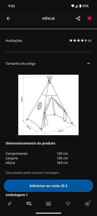 Tenda de brincar Ikea / tenda tipi