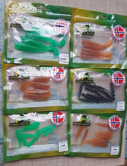 ustawić Silikonowe przynęty wędkarskie firmy *SoSick Baits.*-Norwegia