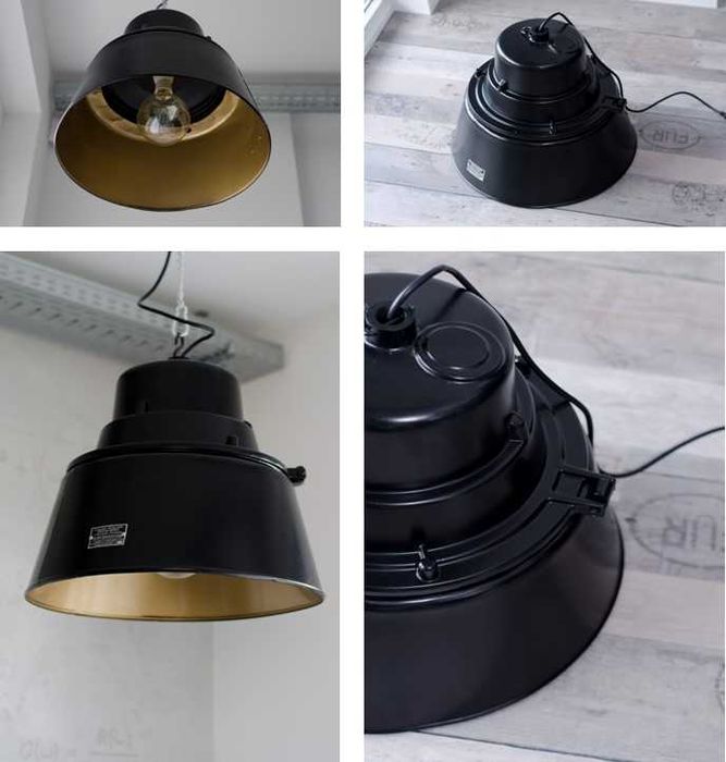 Oprawy lampy przemysłowe loft pracownia renowacji PRL OMP-125 OPH-400