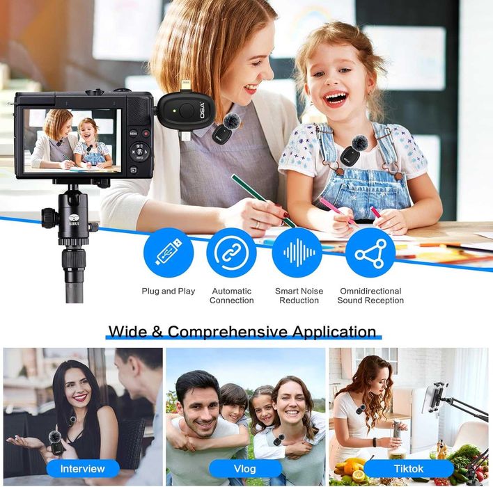 OSA Microfones para 3 Sistemas iPhone - Android - Cameras - Pc