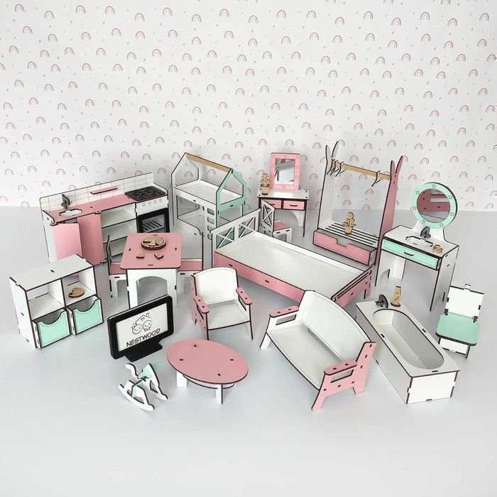 Меблі для ляльок Барбі Великий набір мебель для кукол Будинок Барбі