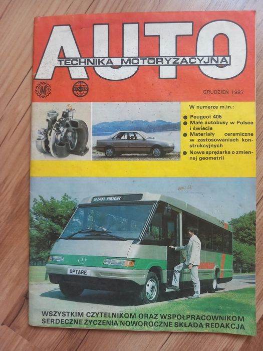 AUTO Technika motoryzacyjna. Grudzień 1987. Autosan, Peugeot405,Steyr