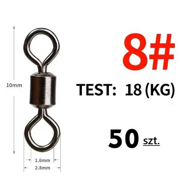 Krętliki wędkarskie 50 szt. Nr 8.