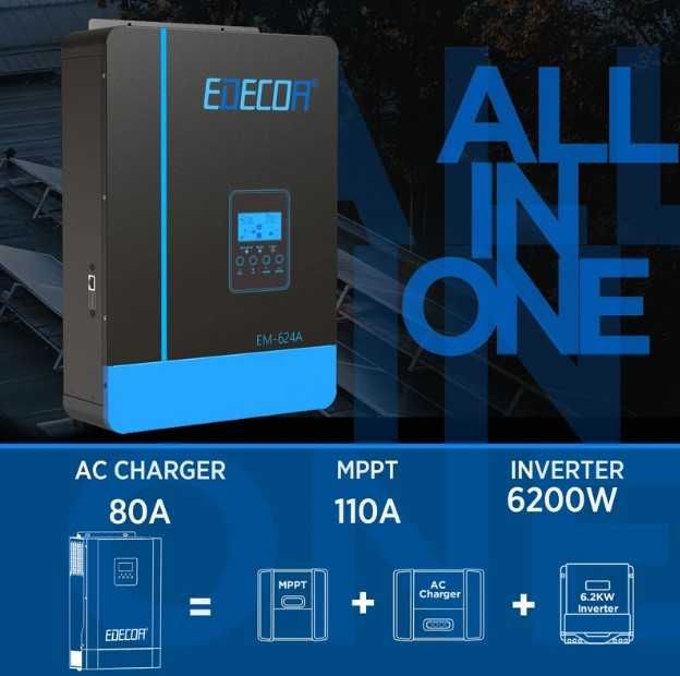 Inversor Híbrido Solar 1.6Kw a 6.2KW Offgrid MPPT Onda Pura