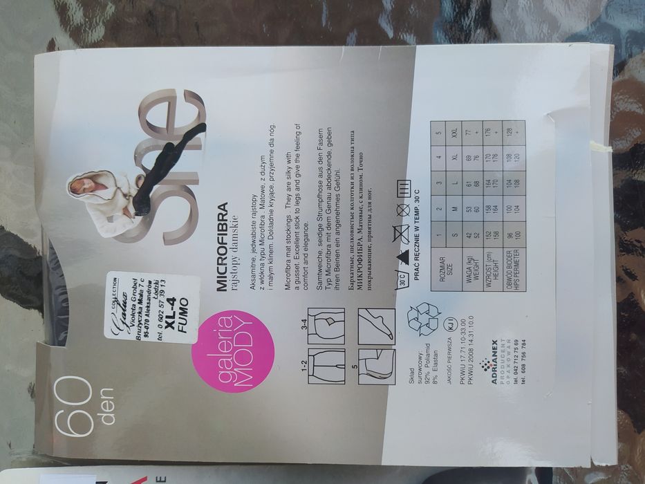 Zestaw 2 par rajstop mikrofibra XL 60 den rozmiar 4 ciemny grafit