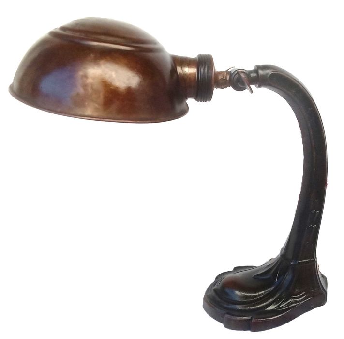 Luminária de mesa em bronze Vintage Art Nouveau, -1920's