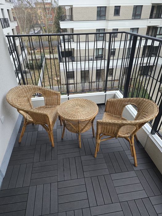 Meble ogrodowe balkonowe rattan naturalny