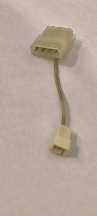 Adapter przejściówka zasilania Molex 4-pin na wentylator 2-pin / 3-pin PC 11cm