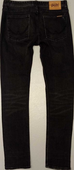 R)SUPERDRY skinny spodnie jeansowe czarne Roz.30/32