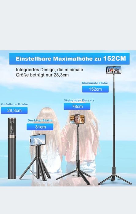 Selfie stick TONEOF AB202 max czarny, pilot, 152CM
