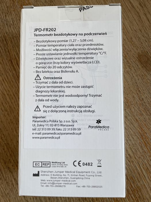 Termometr bezdotykowy jumper jpd-fr202