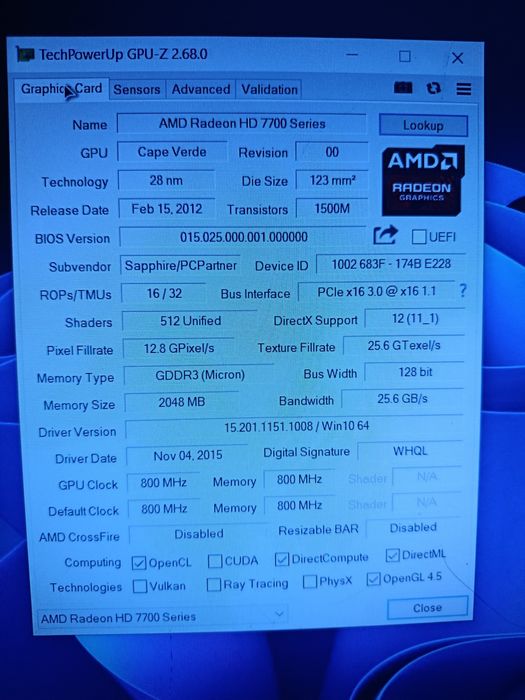 Відеокарта AMD SAPPHIRE HD 7750