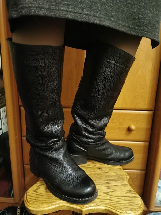 Сапоги высокие сапожки жокейские военные Трубы Натуральная кожа ILONA