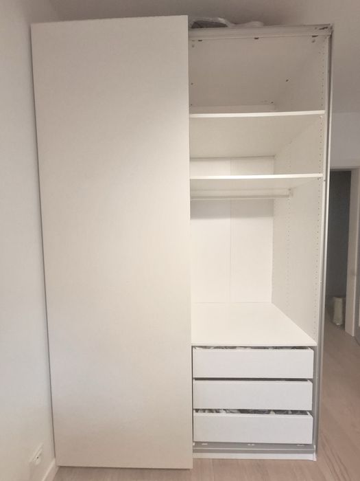 IKEA PAX 150x236 cm | drzwi przesuwne | 3 szuflady | biały