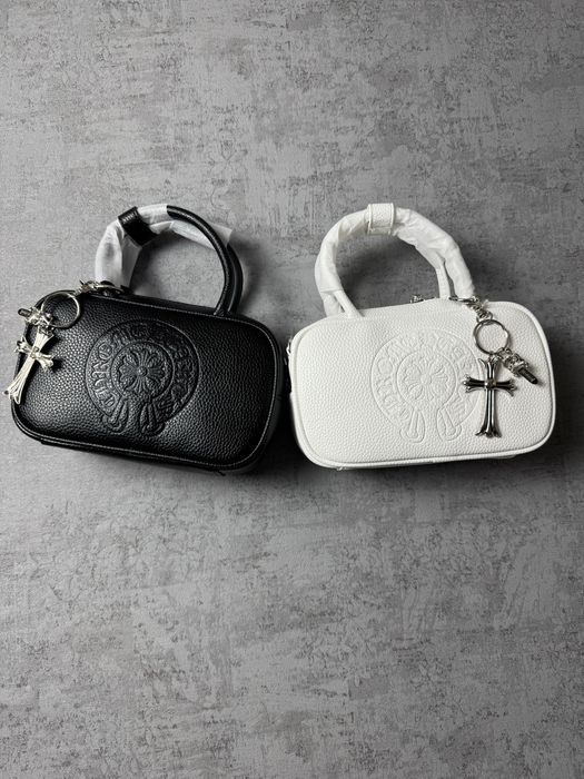 Сумка chrome hearts чорна та біла сумочка хром хартс сумка хром хардс хром харц