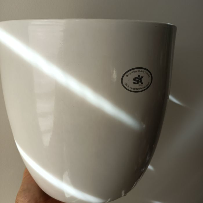 Osłonka ceramiczna na kwiaty biała 21 cmSK Keramik