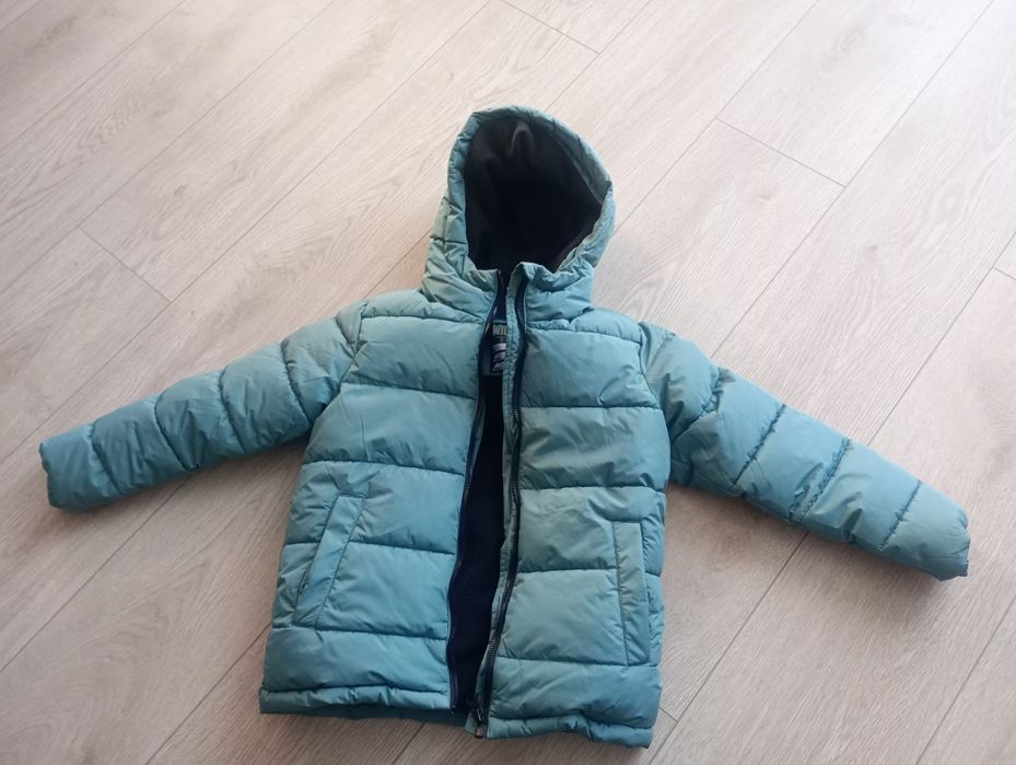 Nowa zimowa ocieplana turkusowa kurtka 122 dopodopo