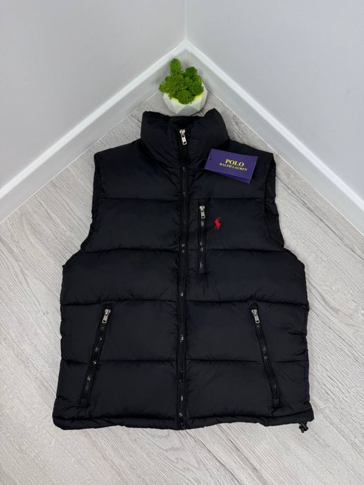 Жилетка Поло Ральф Лаурен чорна Безрукавка Polo Ralph Lauren чорна Спортивна жилетка Поло осіння