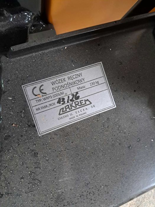 Masztowy wózek paletowy ręczny