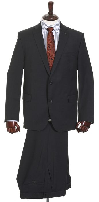 CARL GROSS grafitowy garnitur męski 44% wełna strecz Regular Fit r. 54