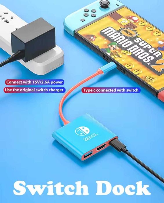 Mini Dock para Nintendo Switch na TV Hub USB-C HDMI portátil