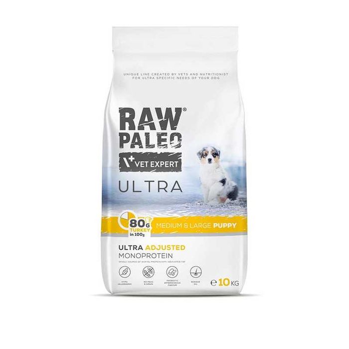 Raw Paleo Ultra Medium/Large Puppy Turkey indyk dla szczeniąt 14 kg