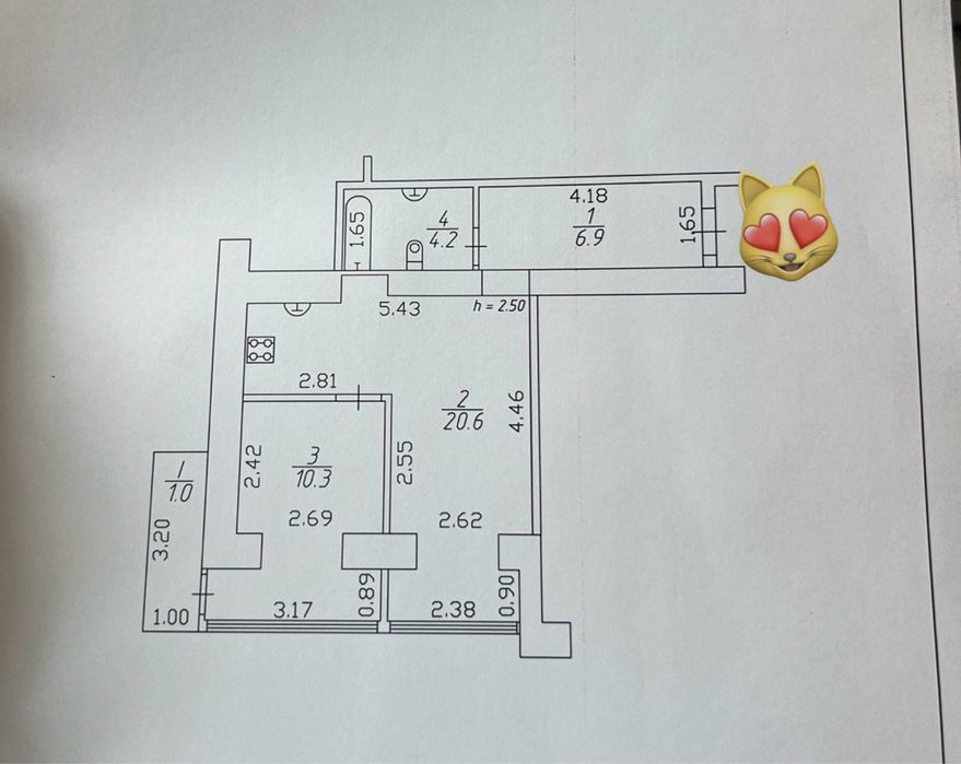 **ЦЕНТР! ПРОГРЕС! РЕМОНТ!1-к 43 кв.м. Програми!