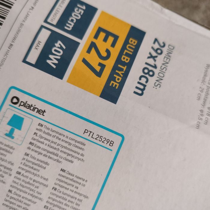 Lampa nocna,  platinet