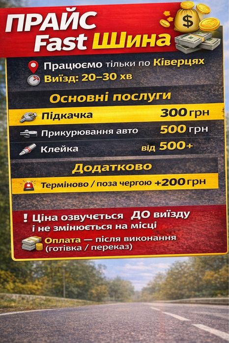 Виїзний шиномонтаж | Луцьк | FastШина