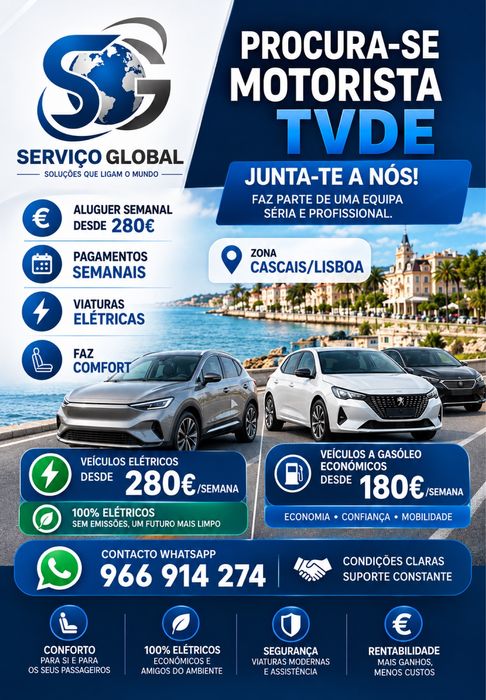 Aluguer de Viaturas TVDE desde 180€